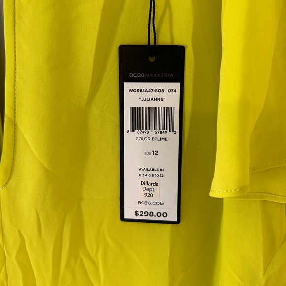 BCBG Neon Yellow Dress NWT - Picture 2 of 5